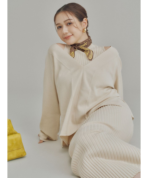 両得レイヤードニットワンピ｜ミラオーウェンの通販｜&mall