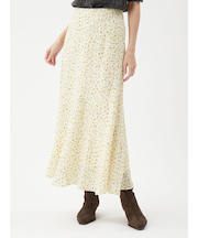 フラワープリントナロースカート