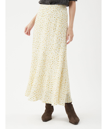 フラワープリントナロースカート