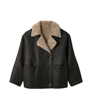 フェイクレザームートンジャケット