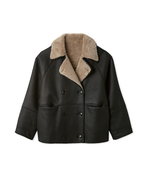 フェイクレザームートンジャケット