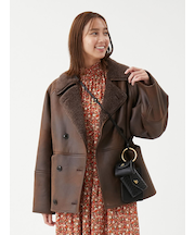 フェイクレザームートンジャケット