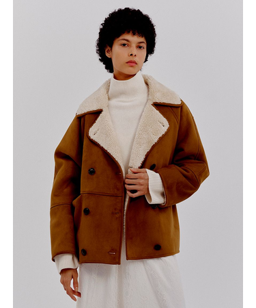 フェイクレザームートンジャケット