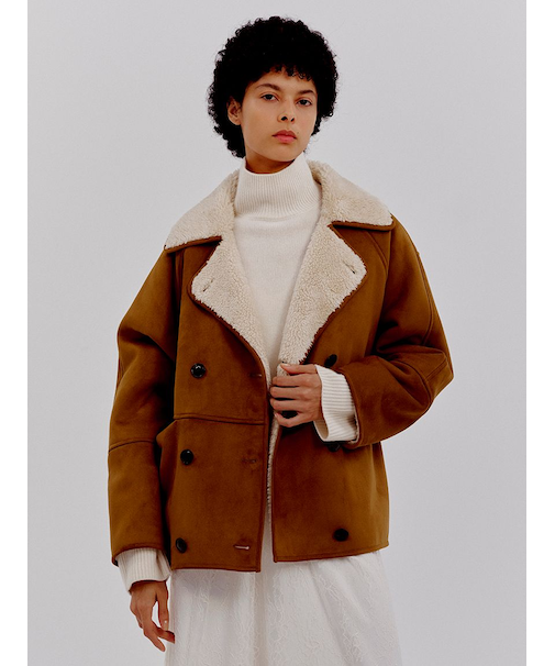 フェイクレザームートンジャケット