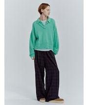 チェックパターン2タックワイドパンツ