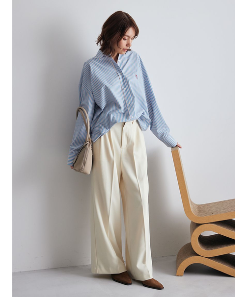 コーデュロイライク2タックワイドパンツ