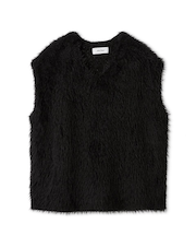 Vネックシャギーニットベスト