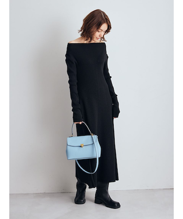 マルチWAYオフショルダーリブニットワンピース