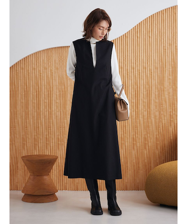 【セットアイテム】リブニットセットレイヤードワンピース