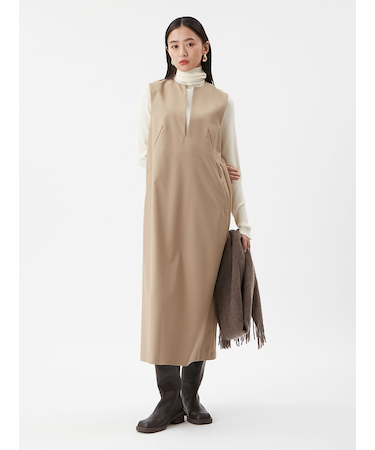 【セットアイテム】リブニットセットレイヤードワンピース