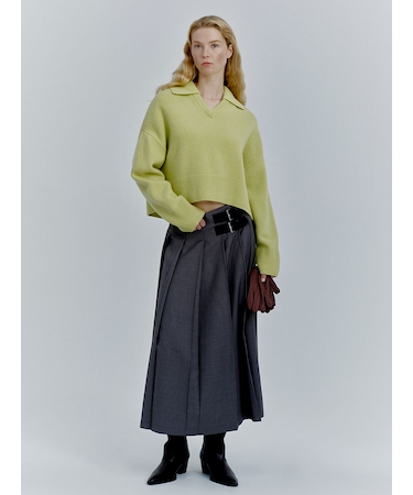 バックル付きOneWAYプリーツスカート