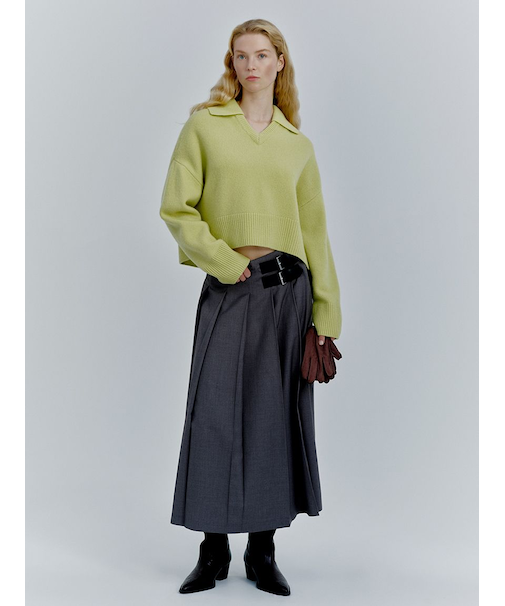 バックル付きOneWAYプリーツスカート