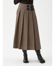 バックル付きOneWAYプリーツスカート