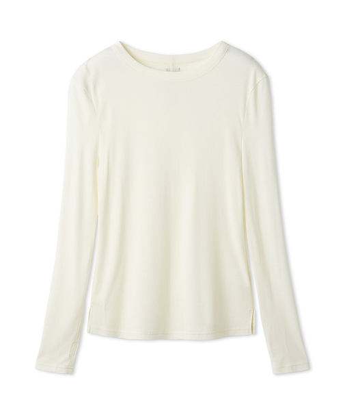 ウールテンセルクルーネックシアーロンT