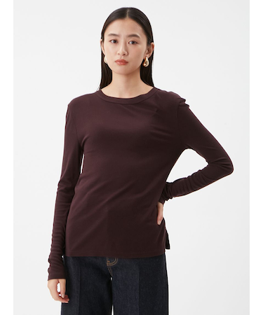 ウールテンセルクルーネックシアーロンＴ