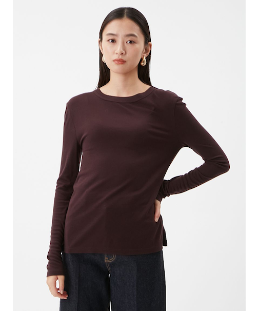 ウールテンセルクルーネックシアーロンＴ