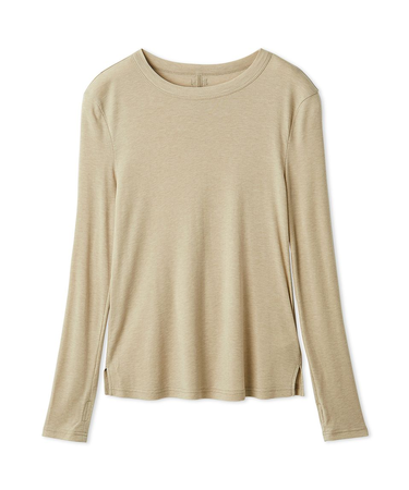 ウールテンセルクルーネックシアーロンT