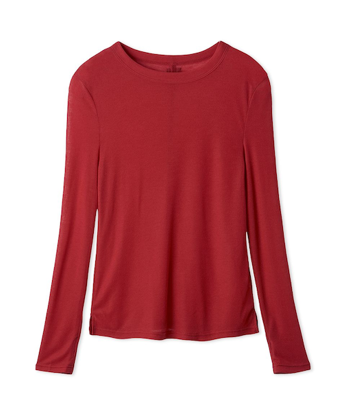 ウールテンセルクルーネックシアーロンＴ