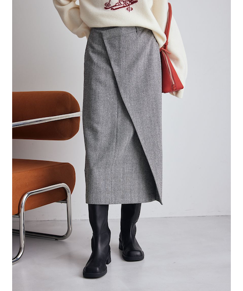 アシメストレートスカート｜ミラオーウェンの通販｜&mall（アンド