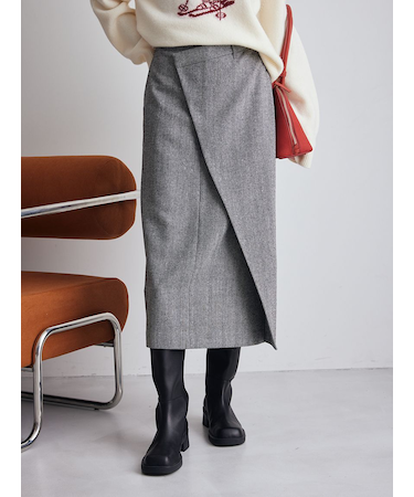アシメストレートスカート