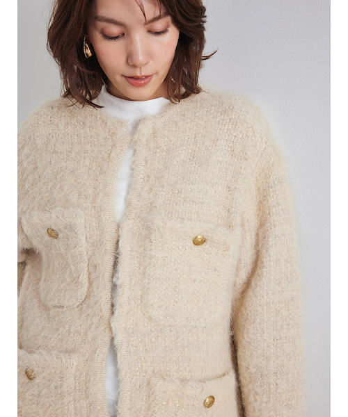 新品☆ミラオーウェン ツイードジャケット Mサイズ 0サイズ ピンクベージュ 新品☆ミラオーウェン ツイードジャケット Mサイズ 0サイズ ピンクベージュ