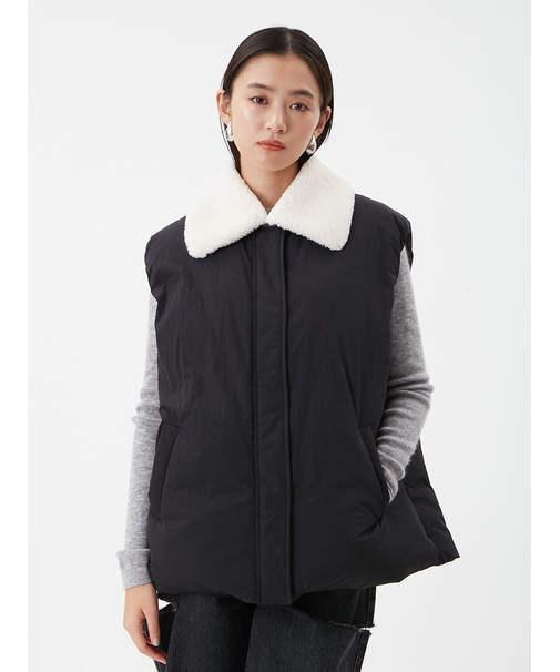 ボア衿リサイクルダウンベスト