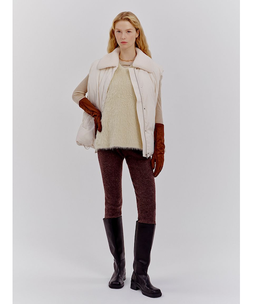 ボア衿リサイクルダウンベスト