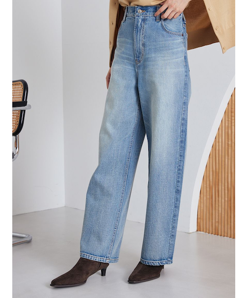 ハイライズルーズフィットバギーデニムパンツ