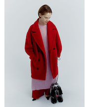 タイ付きアルパカ混シアーニットフレアワンピース