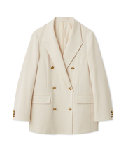 金釦ダブルブレストロングブレザー