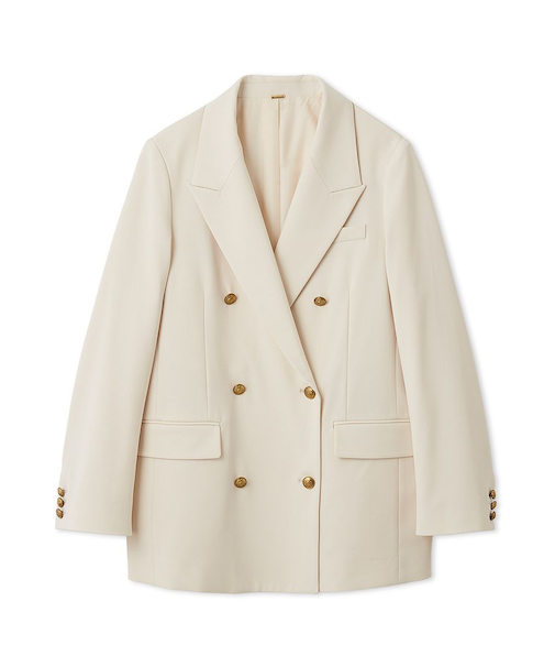 金釦ダブルブレストロングブレザー