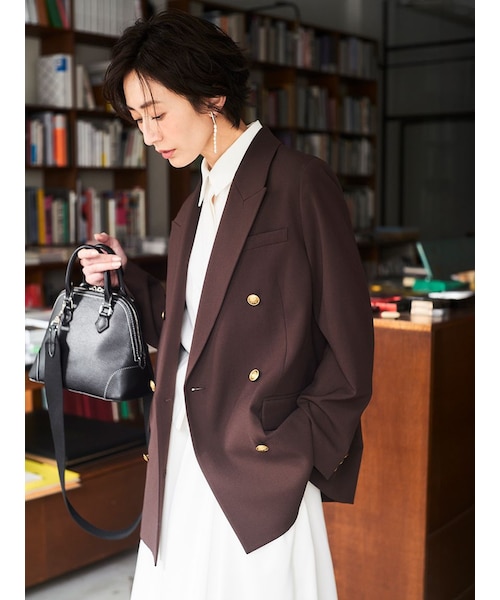 金釦ダブルブレストロングブレザー｜ミラオーウェンの通販｜&mall