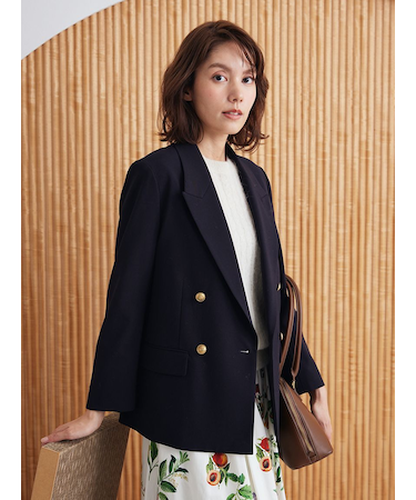 金釦ダブルブレストブレザー