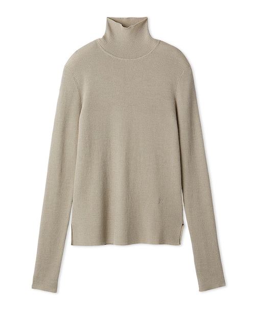 シアーラメタートルネックリブニット