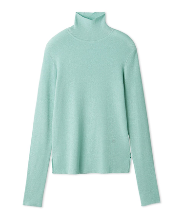 シアーラメタートルネックリブニット