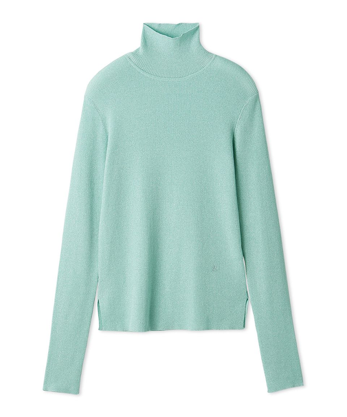 シアーラメタートルネックリブニット