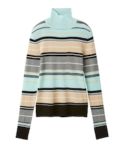 シアーラメタートルネックリブニット