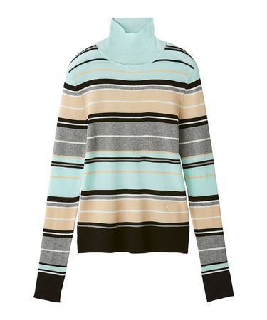 シアーラメタートルネックリブニット