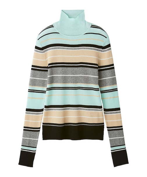 シアーラメタートルネックリブニット