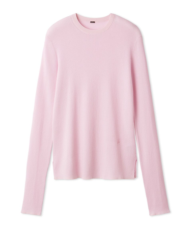 シアーラメクルーネックリブニット