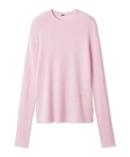 シアーラメクルーネックリブニット