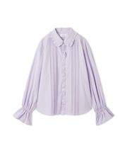 フリルカラーパフスリーブブラウス