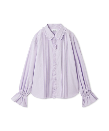 フリルカラーパフスリーブブラウス