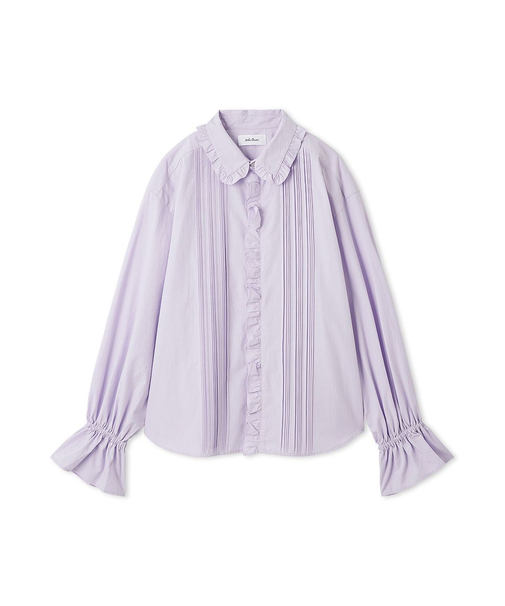 フリルカラーパフスリーブブラウス