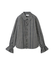 フリルカラーパフスリーブブラウス