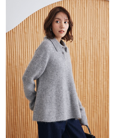 4WAYモヘヤラメペプラムニットプルオーバー