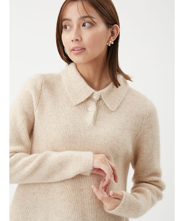 4WAYモヘヤラメペプラムニットプルオーバー