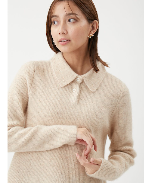 4WAYモヘヤラメペプラムニットプルオーバー