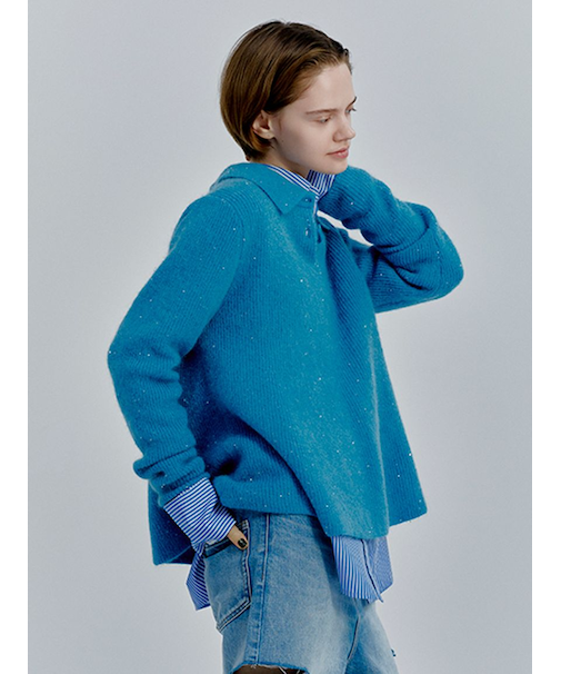 4WAYモヘヤラメペプラムニットプルオーバー