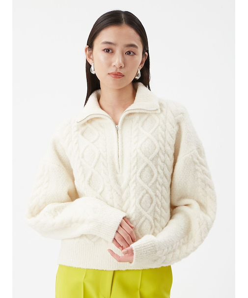 アランブークレーハーフジップニットプルオーバー